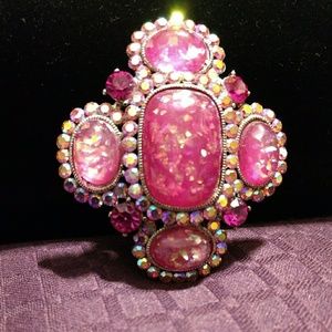 Cara signed pink brooch